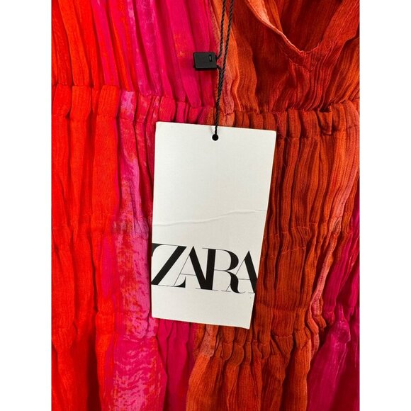 Zara V Neck Bead Appliques Tie Dye midi dress Blogger fav sz XL - Picture 5 of 12